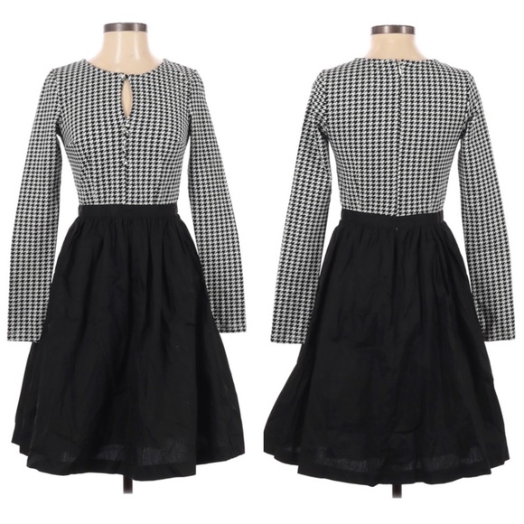 SOLD NWT Modcloth Twice as Timeless Black White Houndstooth Fit & Flare Dress - Picture 9 of 12